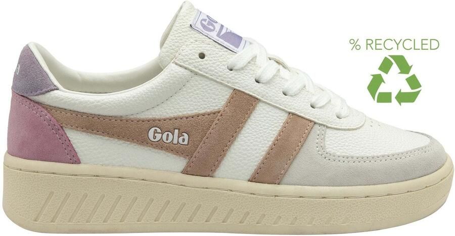 Gola Grandslam Trident leren sneakers wit camel