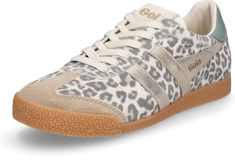 Gola Elan Safari Damessneaker Leopard-Licht-Karamel-Goud-Groen-Mist - Foto 2