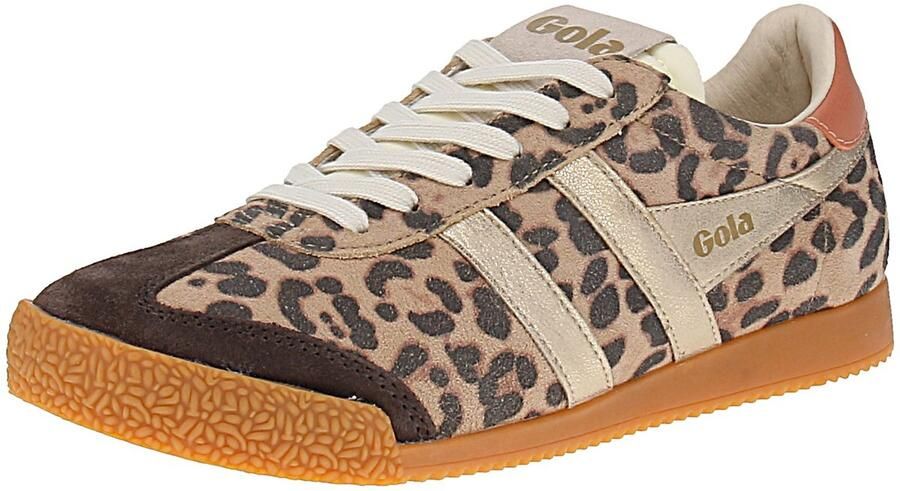 Gola Elan Safari leren sneakers met panterprint beige zwart - Foto 4