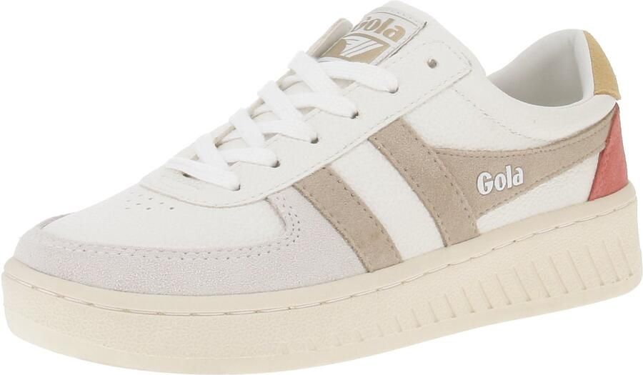 Gola Grandslam Trident Damessneaker Wit-Bot-Flax