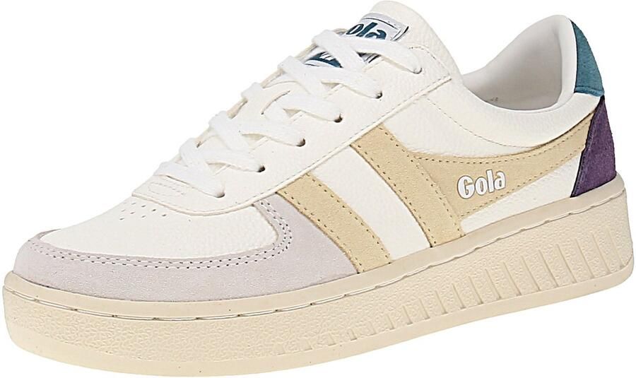 Gola Grandslam Trident Damessneaker Wit-Botermelk-Peacock