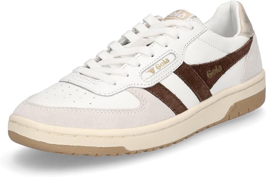 Gola Hawk Damesschoen Wit-Donkerbruin-Goud