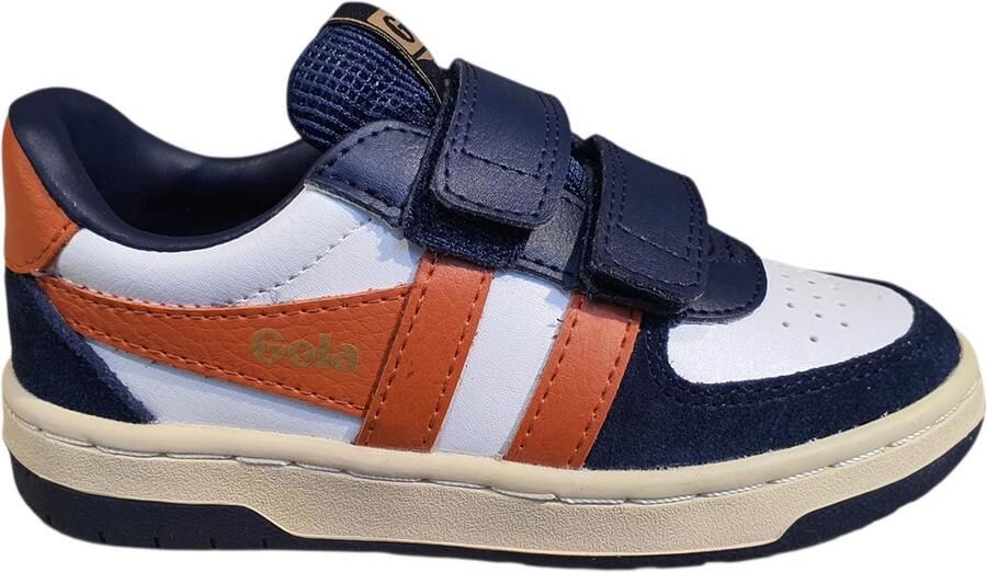Gola Hawk strap leren sneakers donkerblauw rood - Foto 2