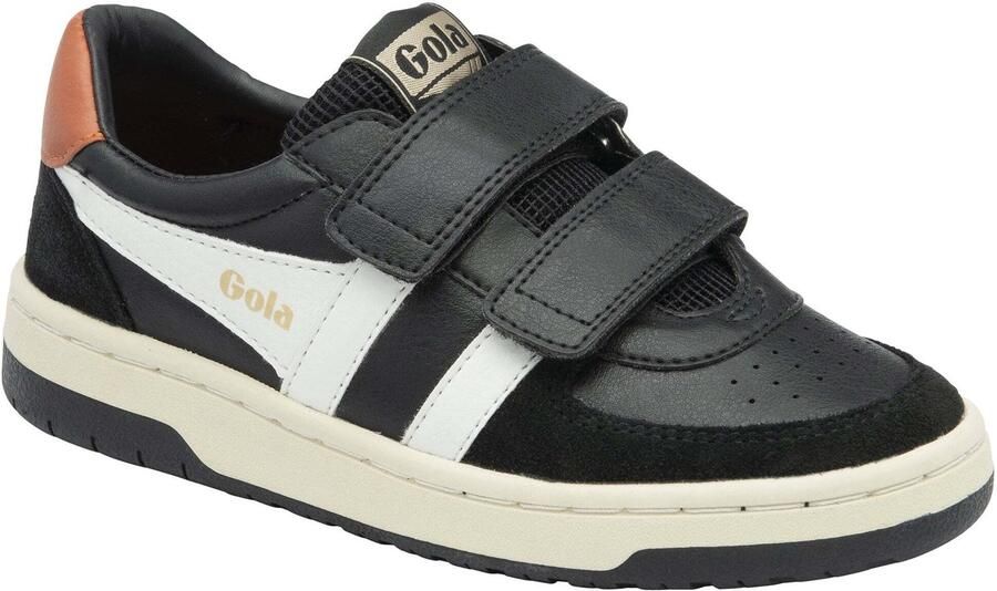 Gola Hawk Strap leren sneakers zwart wit oranje