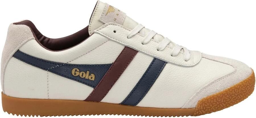 Gola Harrier Leer Herensneaker Off-White-Navy-Burgundy