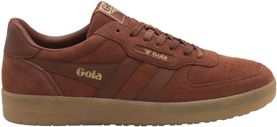 Gola Hawk Suede '86 Sneakers bruin rood