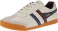 Gola Harrier Leer Herensneaker Off-White-Navy-Burgundy - Grijs
