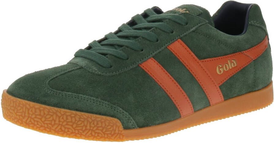 Gola Harrier Suede Heren Sneaker Evergreen-Moody-Orange-Navy
