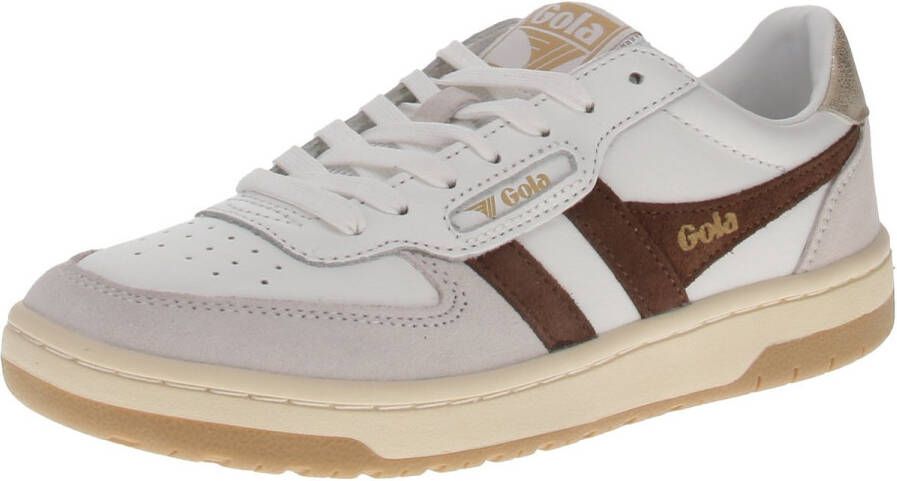 Gola Hawk Damesschoen Wit-Donkerbruin-Goud