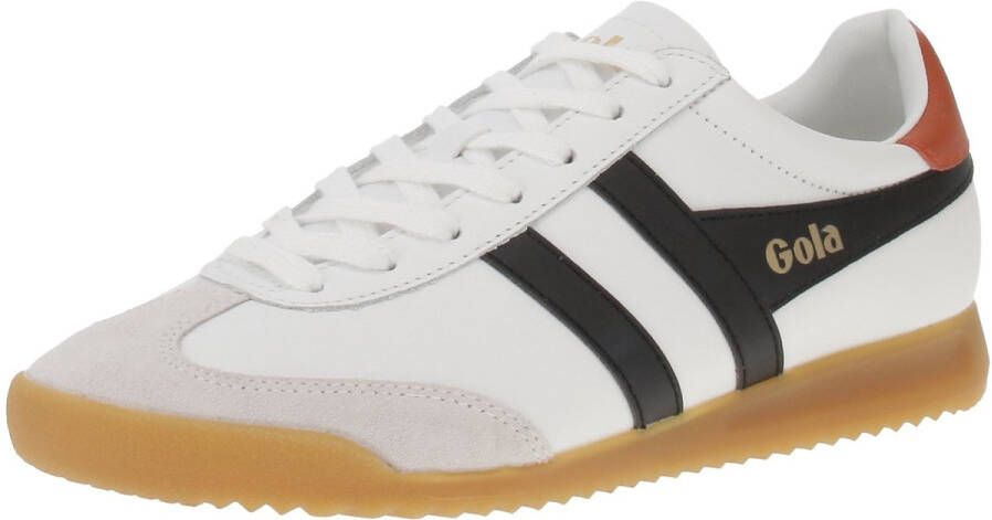 Gola Torpedo Leather Heren Sneaker Wit-Zwart-M.Oranje