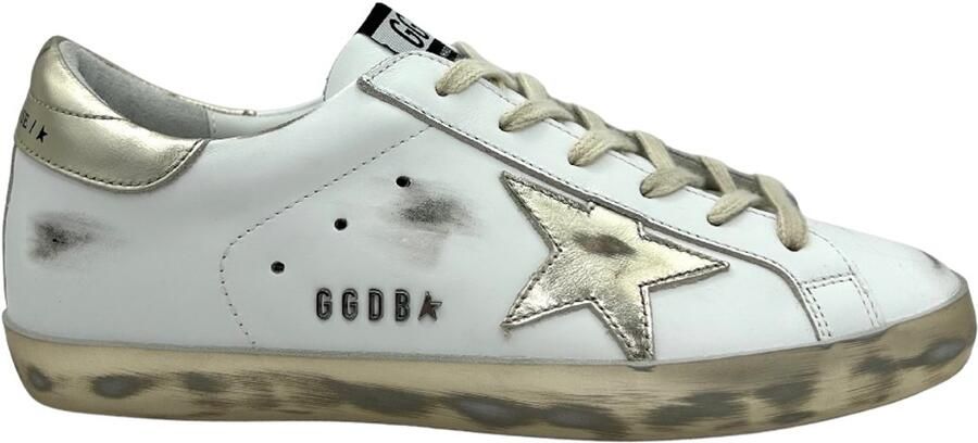 Golden Goose Super-Star White Gold Sparkle )