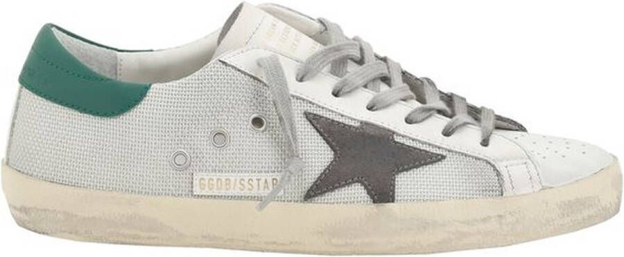 Golden Goose Gestempelde Lederen Sneakers met Stervormige Hak Gray Heren