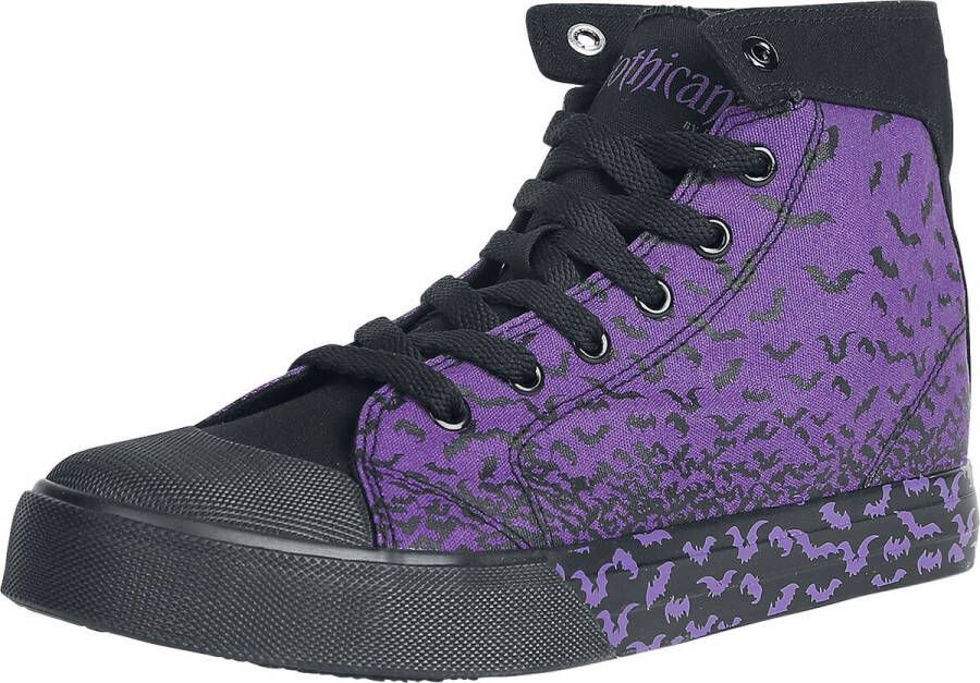 Gothicana Paars-zwarte sneakers met print Vrouwen