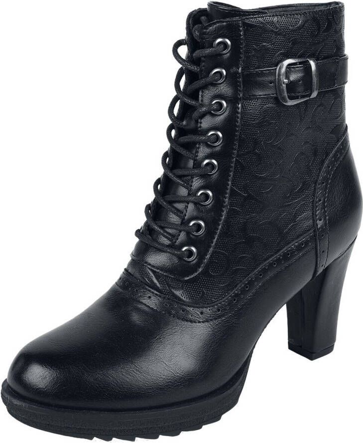 Gothicana zwarte enkellaarsjes met 8-gaats vetersluiting Vrouwen