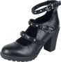 Gothicana zwarte hoge hakken met drie bandjes en studsdetails Vrouwen - Thumbnail 1