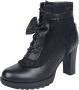 Gothicana Zwarte hoge hakken met sierstrik rits en vetersluiting Dames - Thumbnail 2
