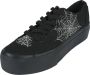 Gothicana zwarte sneakers met glow in the dark spinnenwebborduurwerk Vrouwen - Thumbnail 1