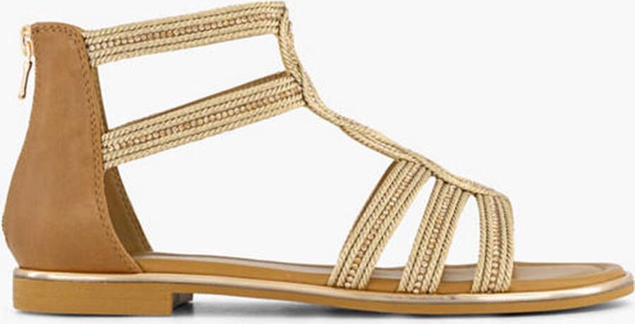 Graceland sandalen met steentjes bruin