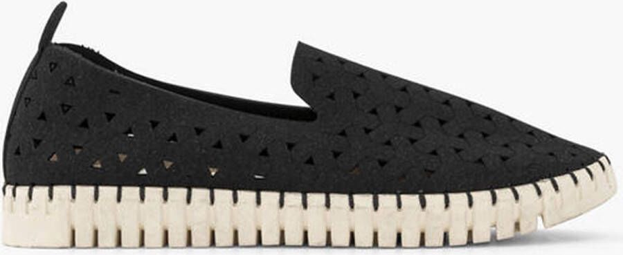 Graceland Zwarte instapper gevlochten