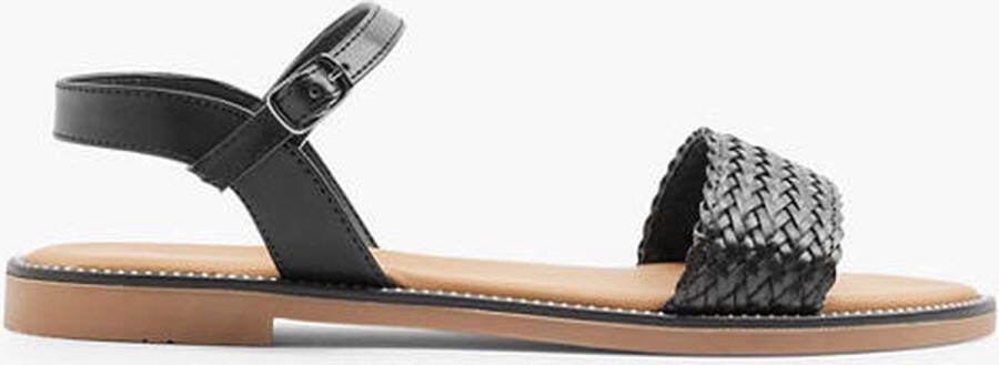 Graceland Zwarte sandaal gevlochten