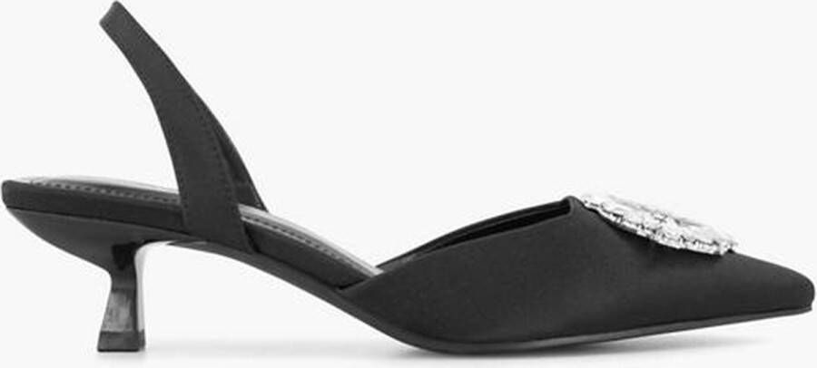 Graceland Zwarte slingback steentjes