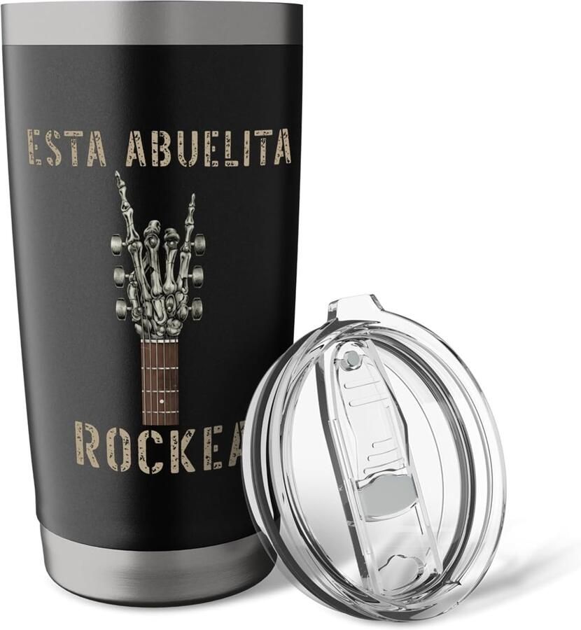 Grandma Hand Skelet Muziek Rock Gitaar Dubbelwandige RVS Thermosbeker