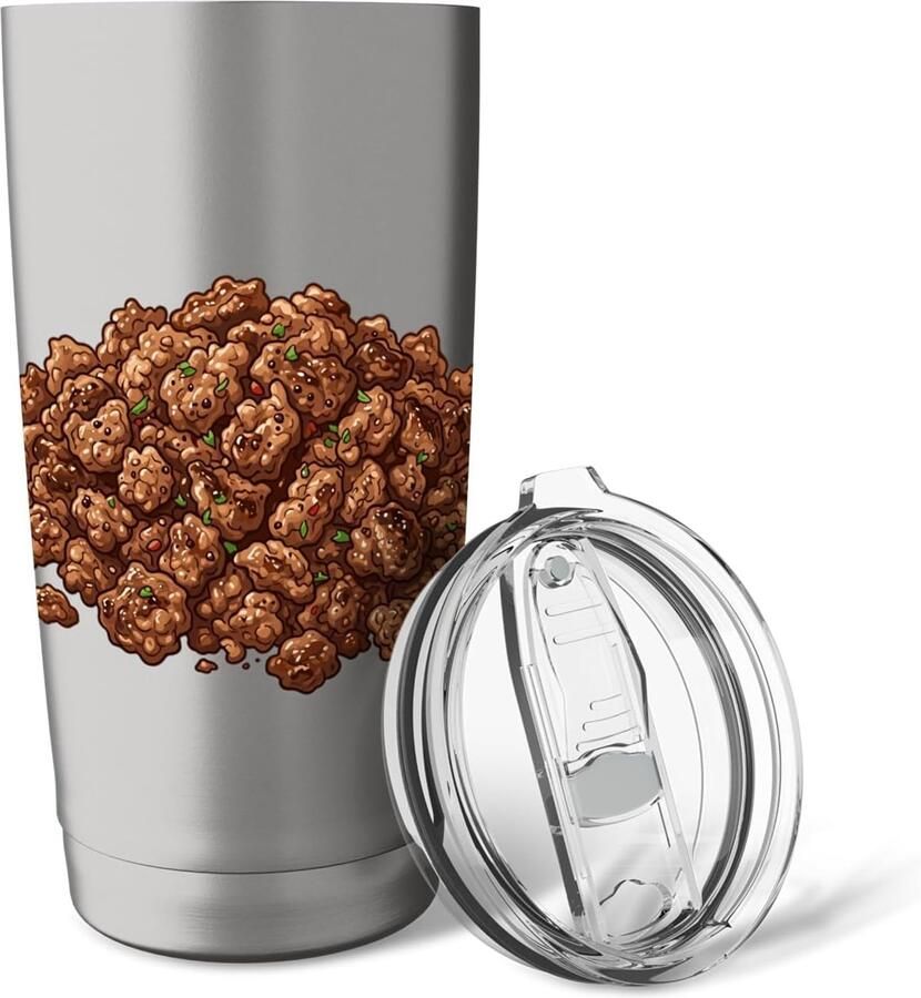 Grappig rundergehakt dubbelwandige thermobeker