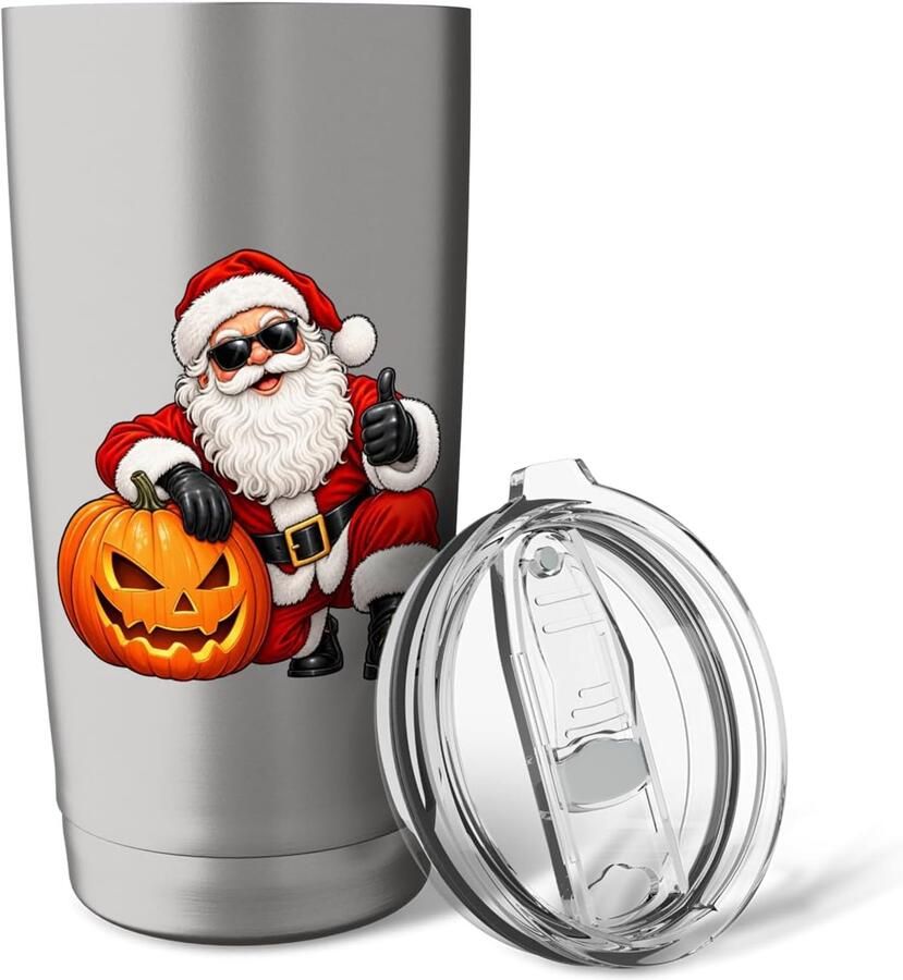 Grappige Jack O Lantern Pompoen Halloween Kerst Thermobeker