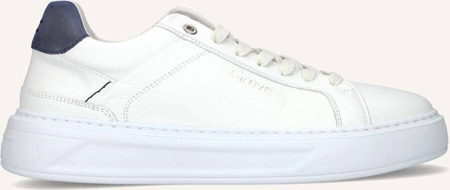 GREVE Lage Sneakers Heren Delft Maat: 40 Materiaal: Leer Kleur: Wit - Foto 2