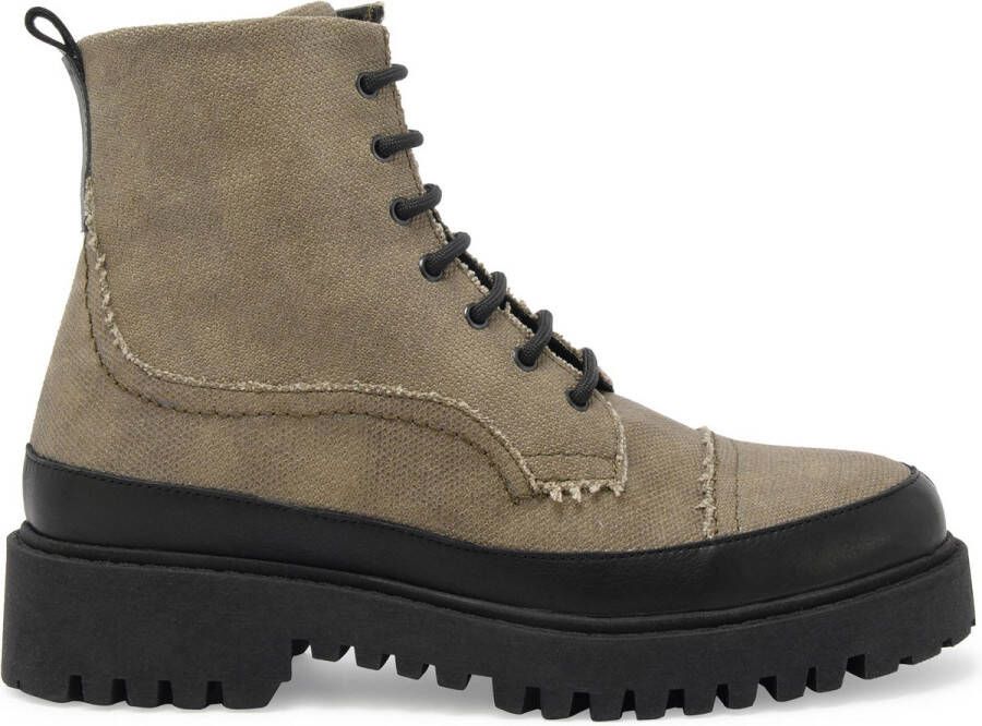 GreyderLab Greyder Lab Boot GL-214-80 Army Leer Katoen Duurzaam Heren Veterschoenen