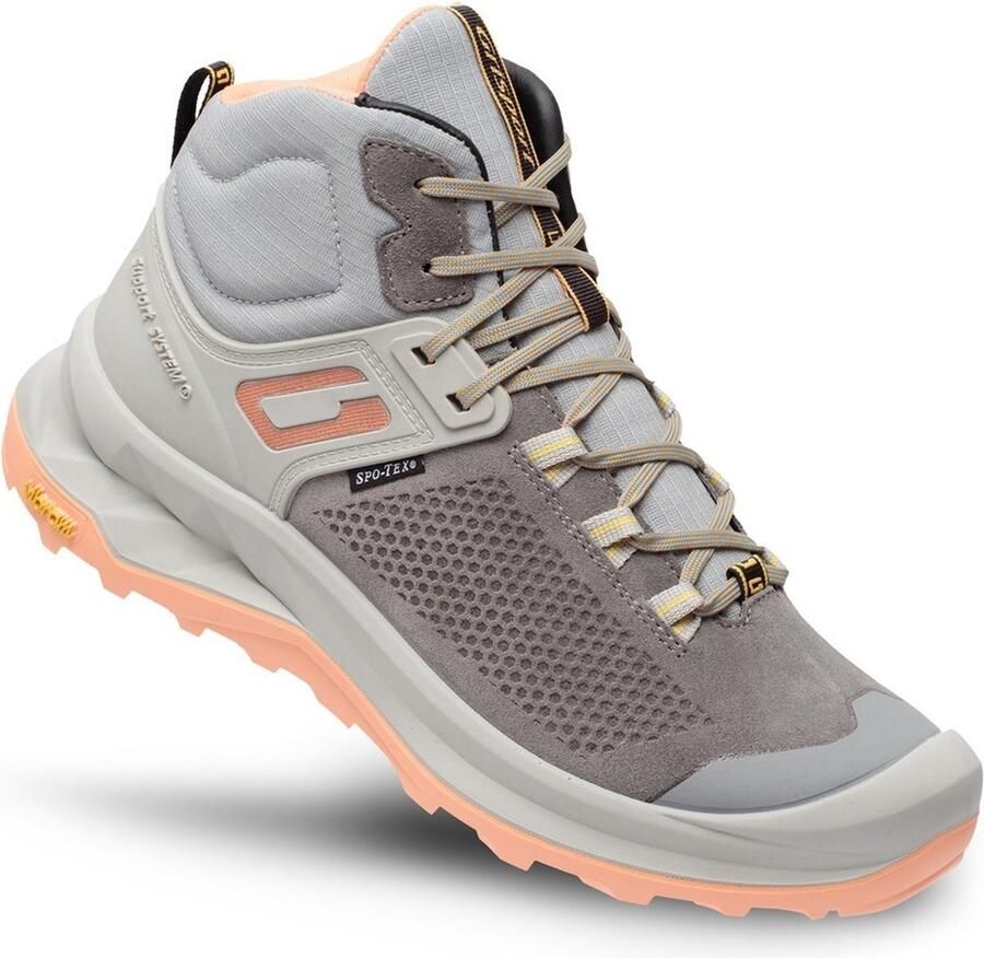 Grisport Discovery Mid wandelschoenen lichtgrijs koraal