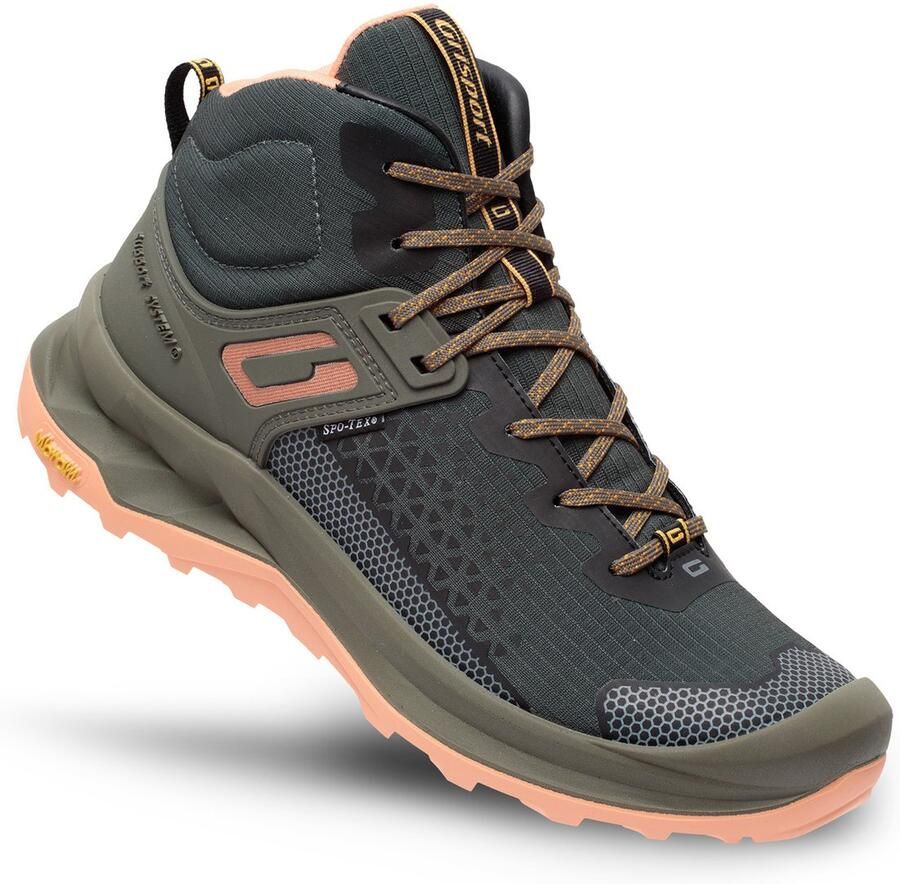 Grisport Explorer Mid Wandelschoen Dames leren lage wandelschoenen Green Peach