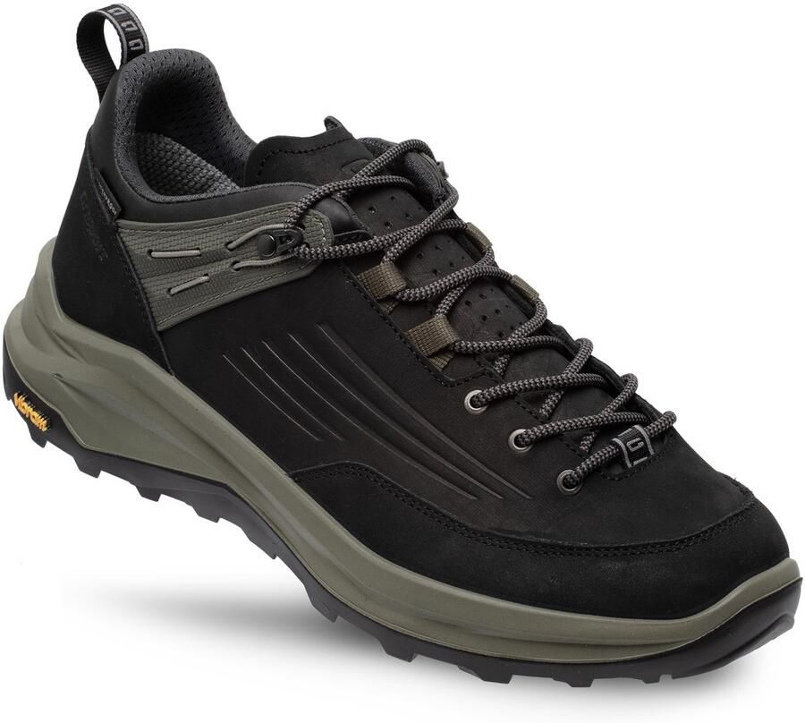 Grisport Outlander low zwart groen wandelschoenen uni