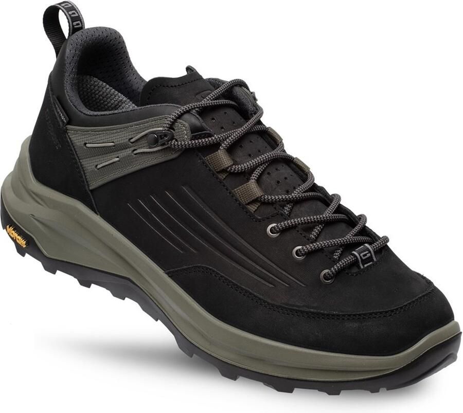 Grisport Outlander low zwart groen wandelschoenen uni
