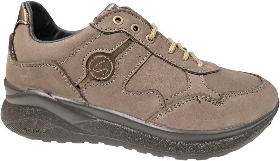 Grisport Zandkleurige Nubuck Dames Sneakers Beige