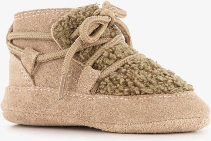 Groot babyschoenen met veters beige In cadeauverpakking