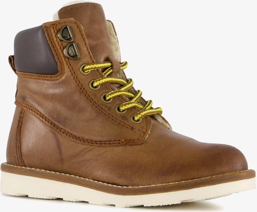 Groot gevoerde leren jongens veterboots cognac