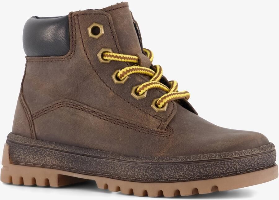 Groot jongens leren veterboots bruin