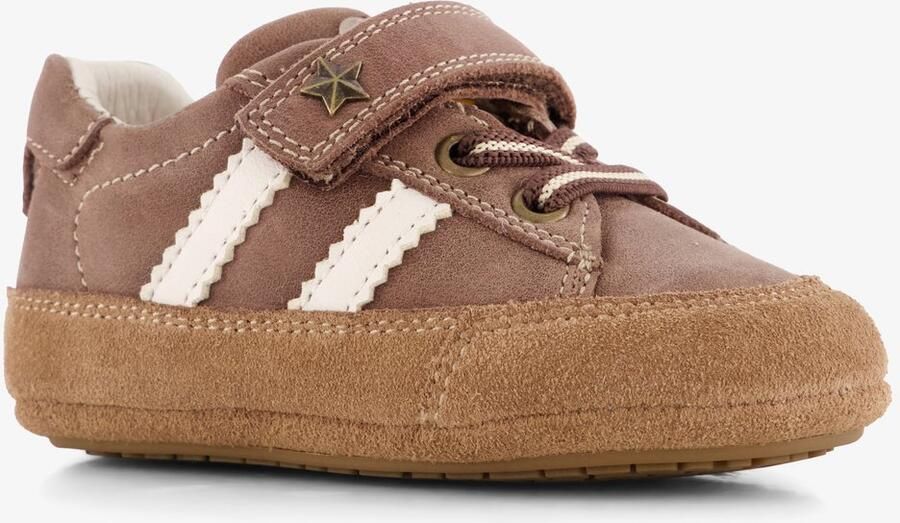Groot leren babyschoenen bruin Uitneembare zool In cadeauverpakking