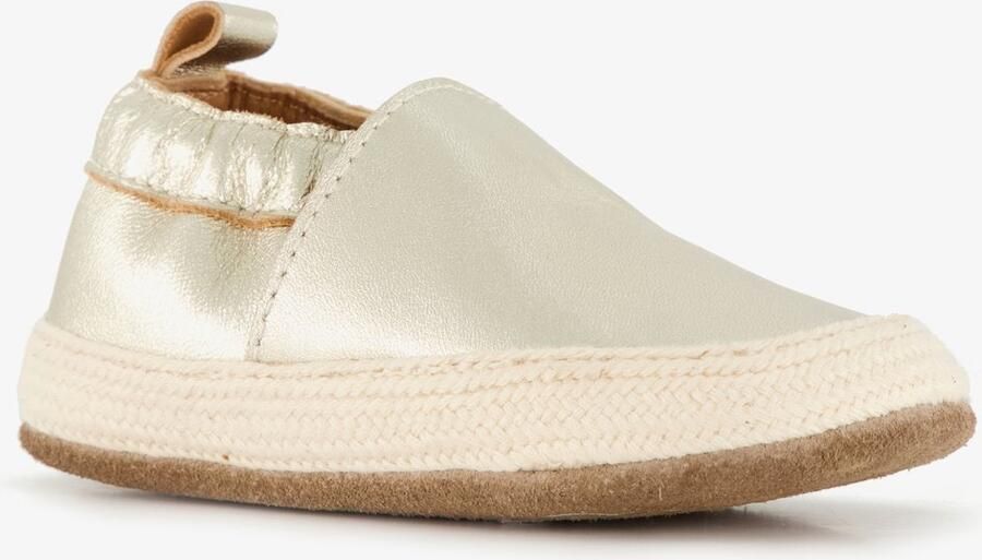 Groot leren babyschoenen goud Uitneembare zool In cadeauverpakking