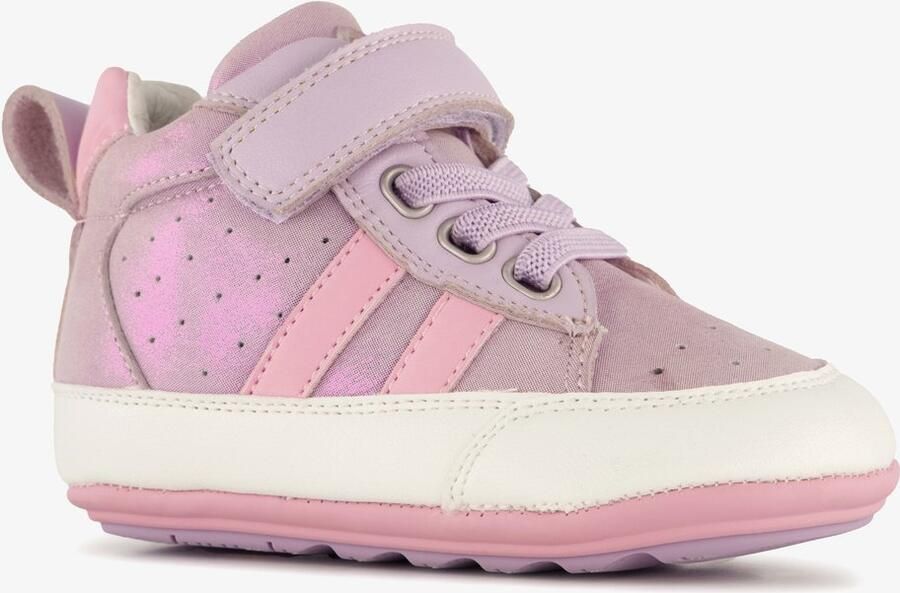 Groot leren babyschoenen paars roze Uitneembare zool In cadeauverpakking