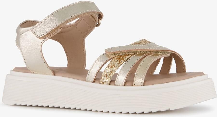Groot leren meisjes sandalen goud