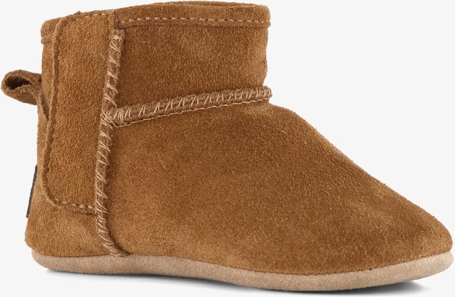 Groot suède babyschoenen bruin Uitneembare zool In cadeauverpakking