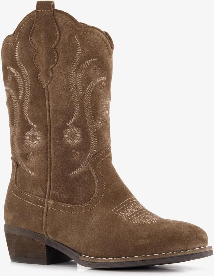 Groot suède meisjes cowboylaarzen bruin Uitneembare zool