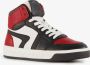 Groot hoge leren jongens sneakers rood zwart Uitneembare zool - Thumbnail 1