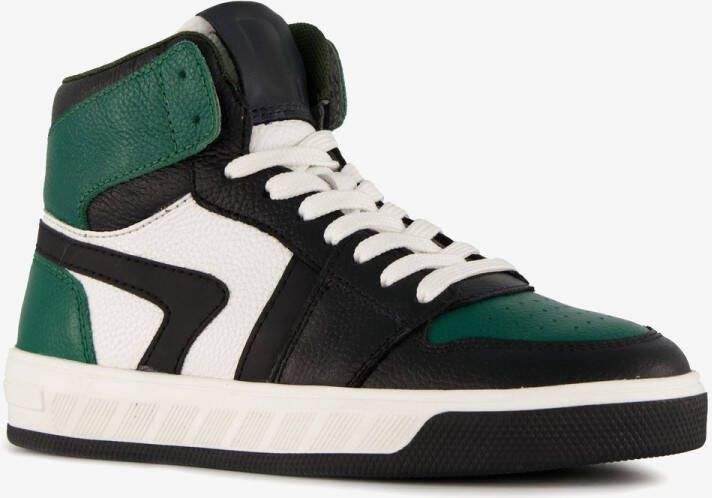Groot hoge leren sneakers voor jongens groen Uitneembare zool