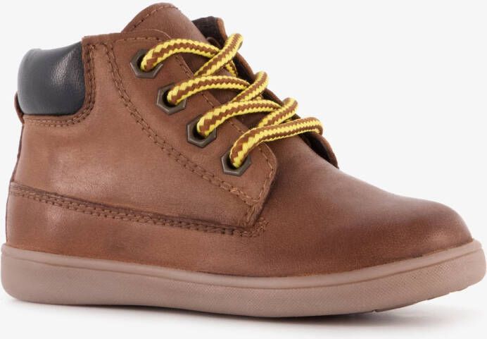 Groot leren jongens veterschoenen cognac Uitneembare zool