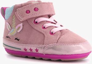 Groot leren meisjes babyschoenen met unicorn Roze Uitneembare zool In cadeauverpakking
