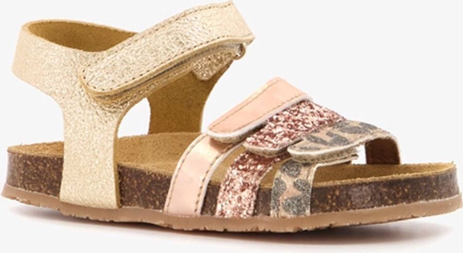 Groot leren meisjes bio sandalen met glitters Goud - Foto 1