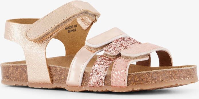 Groot leren meisjes bio sandalen met glitters goud